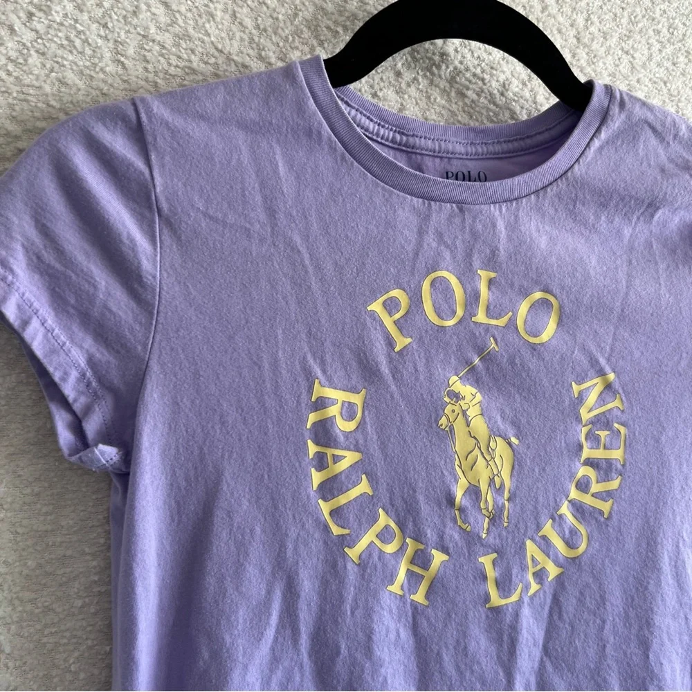 Ralph Lauren Polo‎ Girls Purple Butter Yellow Short Sleeve T Shirt Size 12-14
